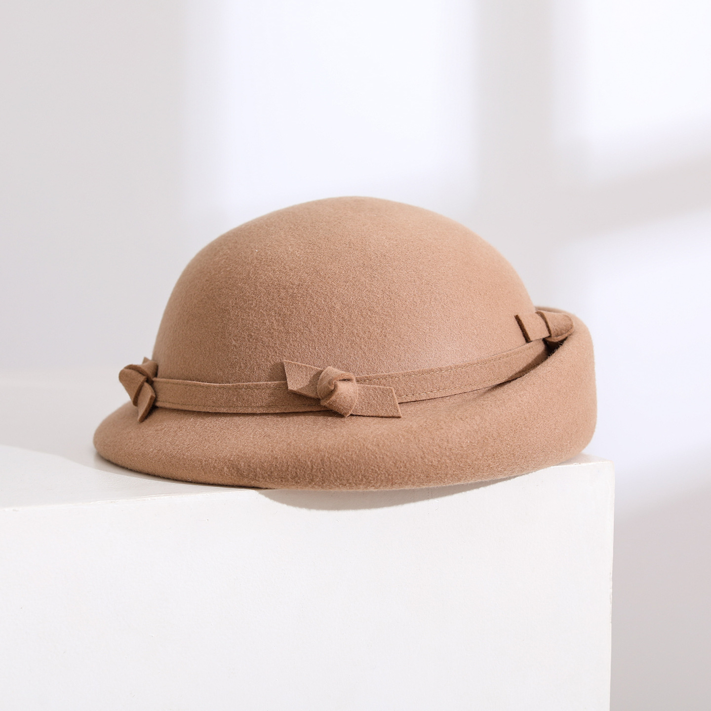 Beret French Wool - Elegante vintage zijstrik 100% wollen baret