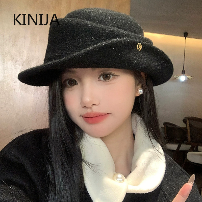 Beret French Wool - Franse elegante zwarte hoge hoed voor
