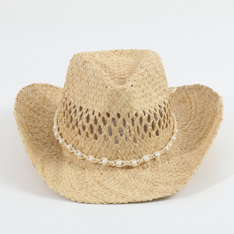 Cowboy Hat Straw - Unisex nieuwe cowboy strohoed uitgehold ontwerp