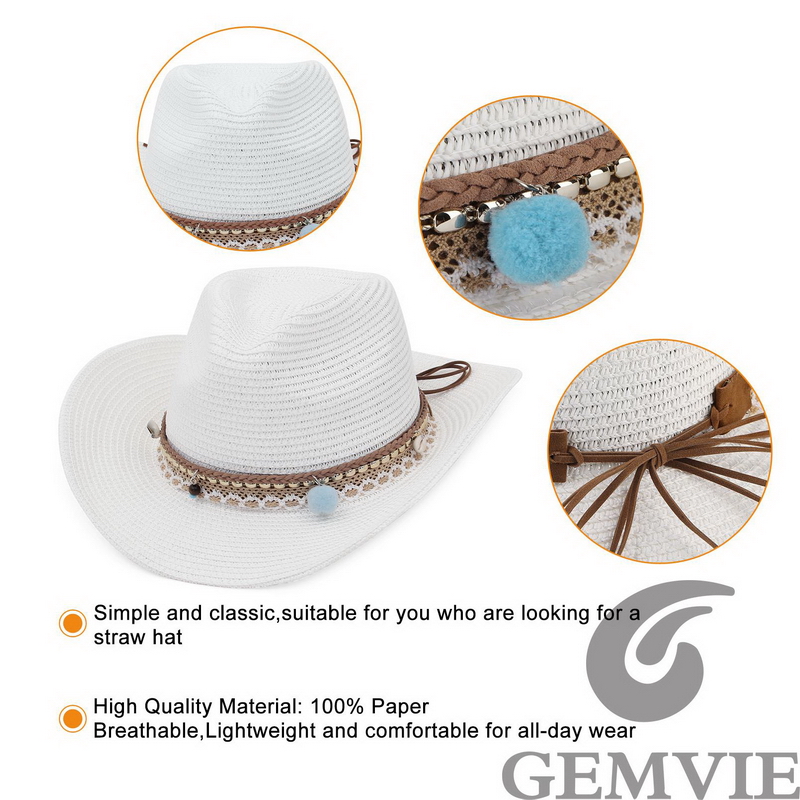 GEMVIE 4 Kleuren Retro Outdoor - Cowboy Hat Straw recensie en prijs