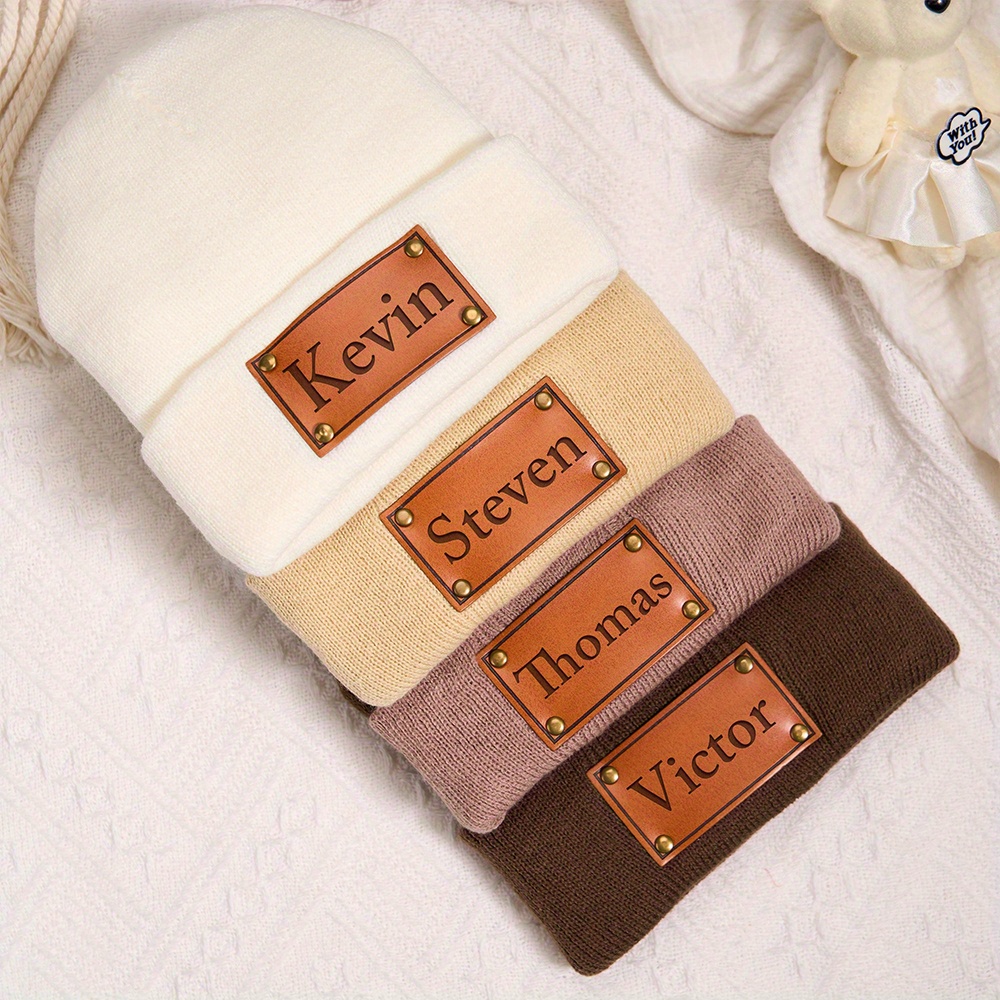 Op maat gemaakte leren patchmu - Beanie Cuffed Knit recensie en prijs