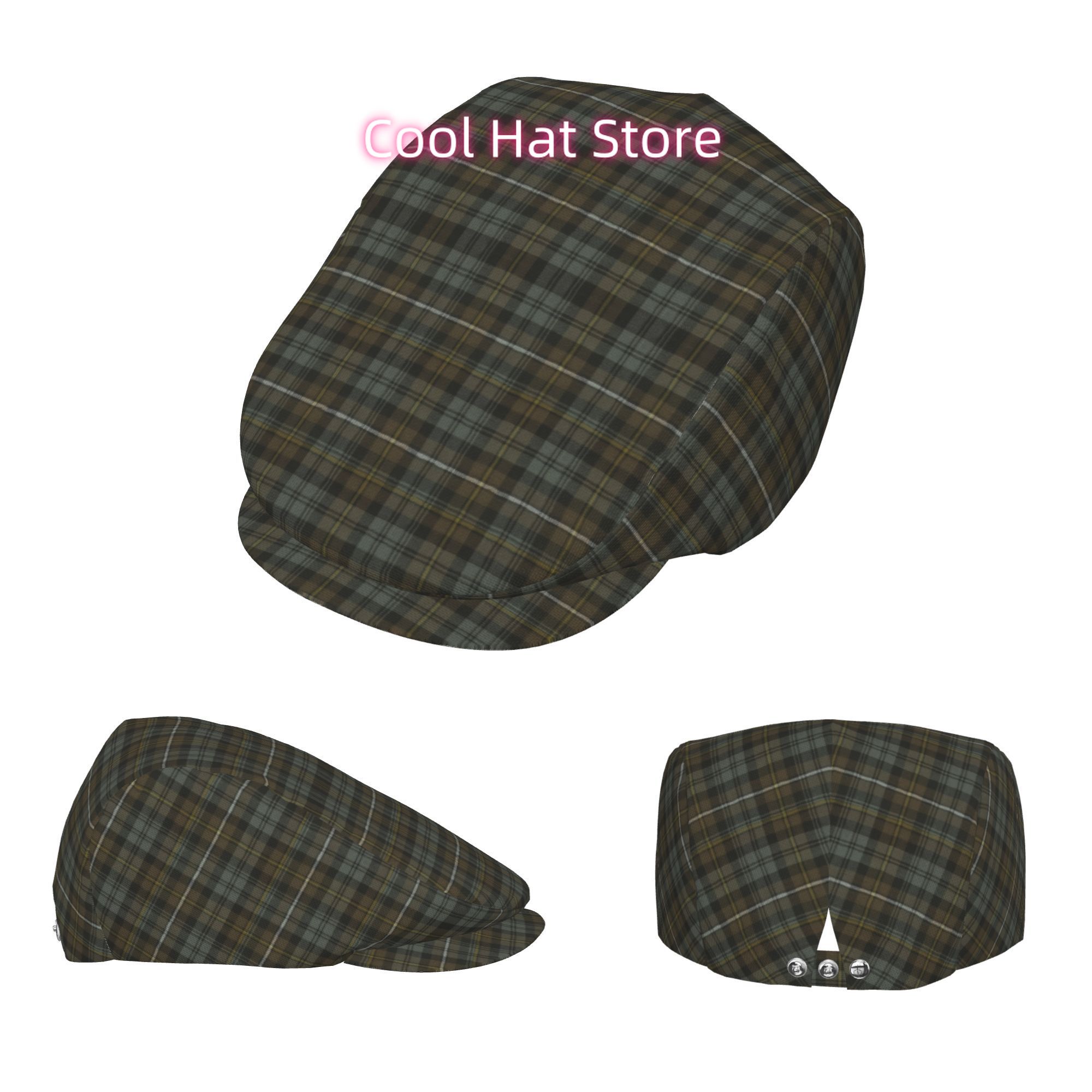 Bruin en grijs geruit patroon, - Newsboy Cap Ivy recensie en prijs